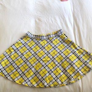 Yellow Plaid Skater Skirt